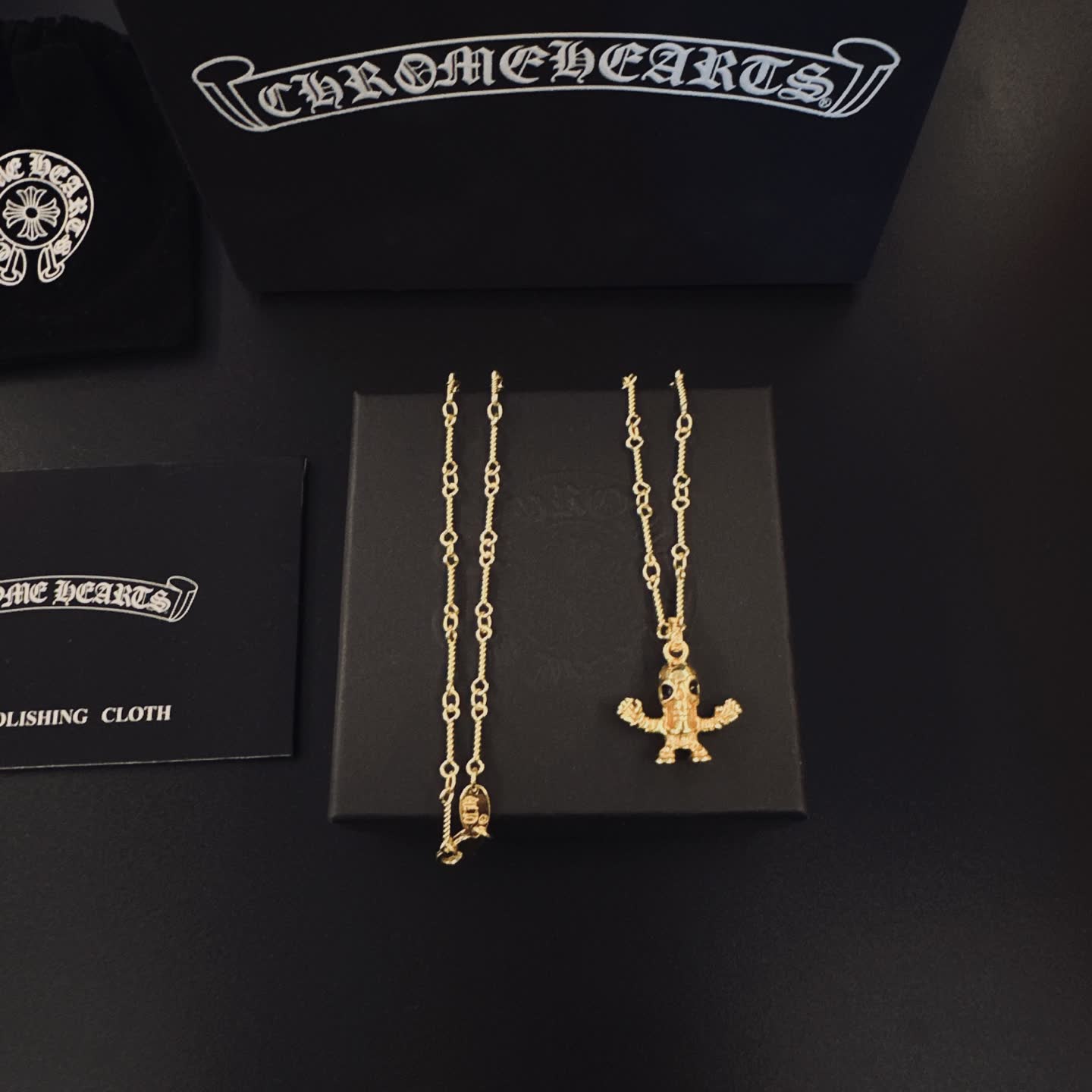 Chrome Hearts Gold Tone Pendant Necklace